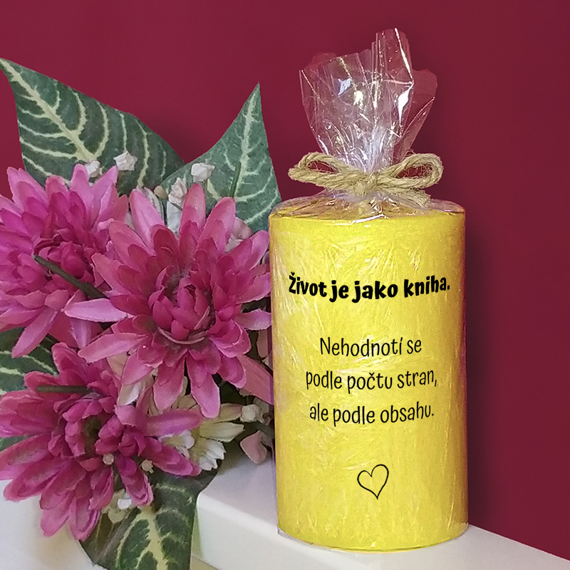 Život je jako kniha - palmová svíčka