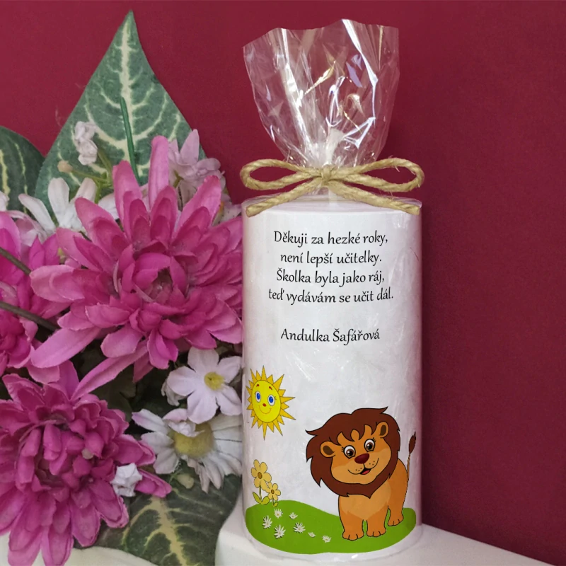 LVÍČEK II - palmová svíčka pro učitelku ze školky
