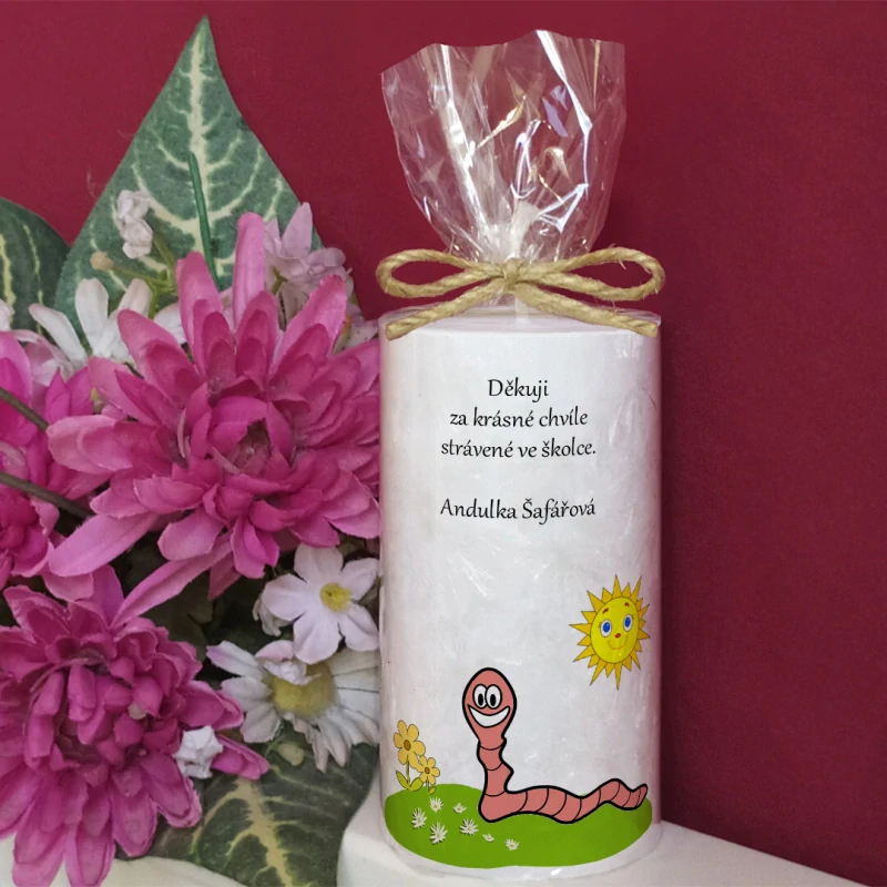 ŽÍŽALA - palmová svíčka pro učitelku ze školky