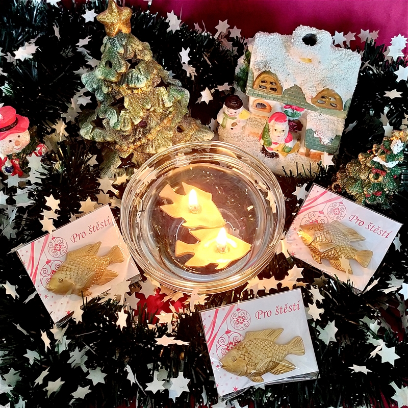 Zlatý kapřík - plovoucí svíčka PRO ŠTĚSTÍ
