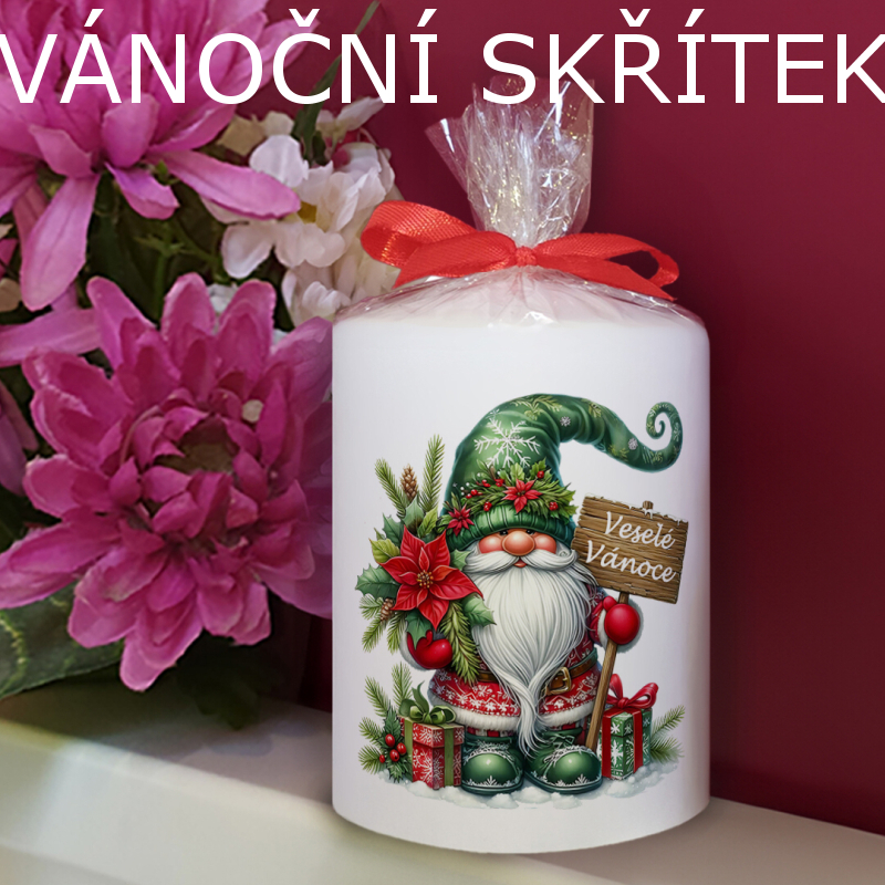 Dekorovaná vánoční dárková svíčka