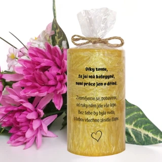 Díky tomu, že jsi má kolegyně, není práce... (palmová svíčka)