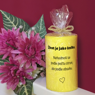 Život je jako kniha - palmová svíčka