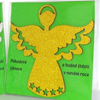 Třpytivý anděl ZLATÝ