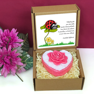 BERUŠKA II. - svíčka SRDCE S RŮŽÍ pro paní učitelku