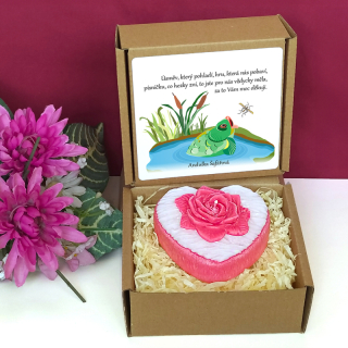 KAPŘÍK - svíčka SRDCE S RŮŽÍ pro paní učitelku