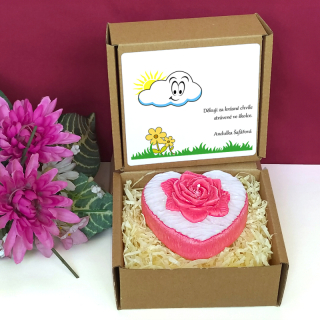 MRÁČEK - svíčka SRDCE S RŮŽÍ pro paní učitelku