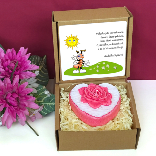 MRAVENEC II. - svíčka SRDCE S RŮŽÍ pro paní učitelku