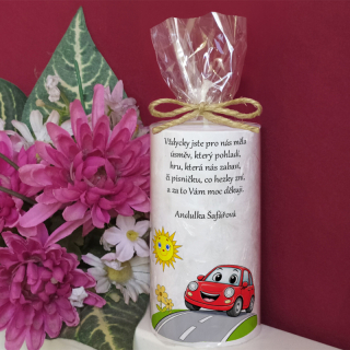 AUTÍČKO  - palmová svíčka pro učitelku ze školky