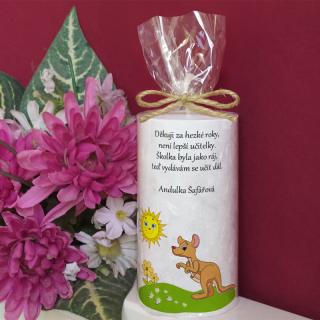 KLOKAN  - palmová svíčka pro učitelku ze školky