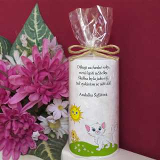 KOČIČKA II  - palmová svíčka pro učitelku ze školky