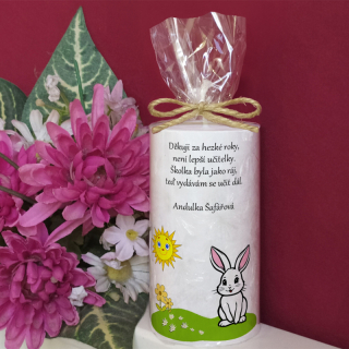 KRÁLÍČEK II  - palmová svíčka pro učitelku ze školky