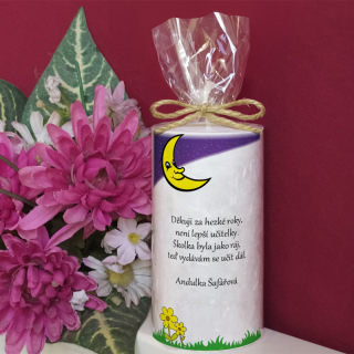MĚSÍČEK  - palmová svíčka pro učitelku ze školky