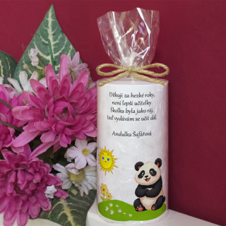 PANDA  - palmová svíčka pro učitelku ze školky