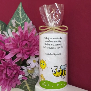 VČELKA  - palmová svíčka pro učitelku ze školky