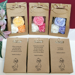 HOUSÁTKO - růžičky svíčky nejen pro učitelku ze školky