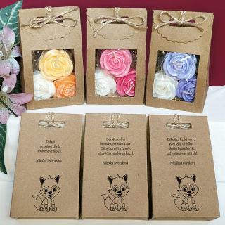 LIŠKA - růžičky svíčky nejen pro učitelku ze školky